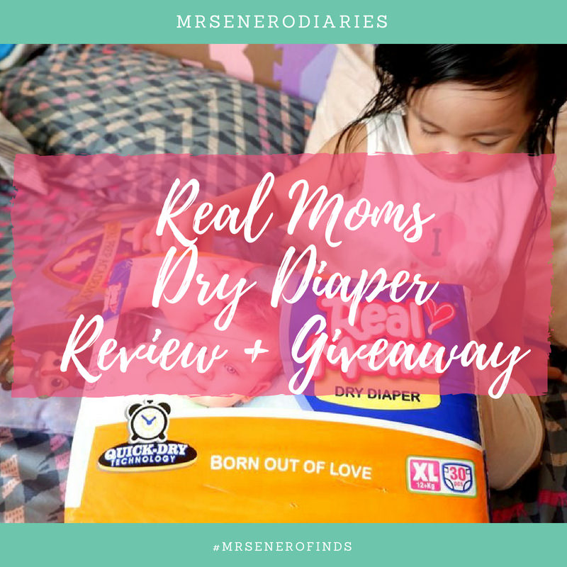 MrsEnero Finds :Real Moms Dry Diaper Review + Giveaway