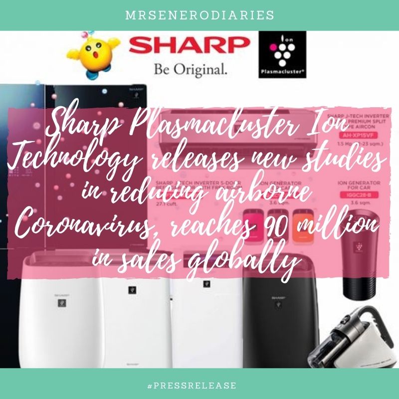 Sharp Plasmacluster Ion Technology releases new studies in reducing airborne Coronavirus, reaches 90 million in sales globally